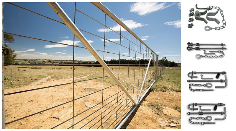 Farm gate with hardware